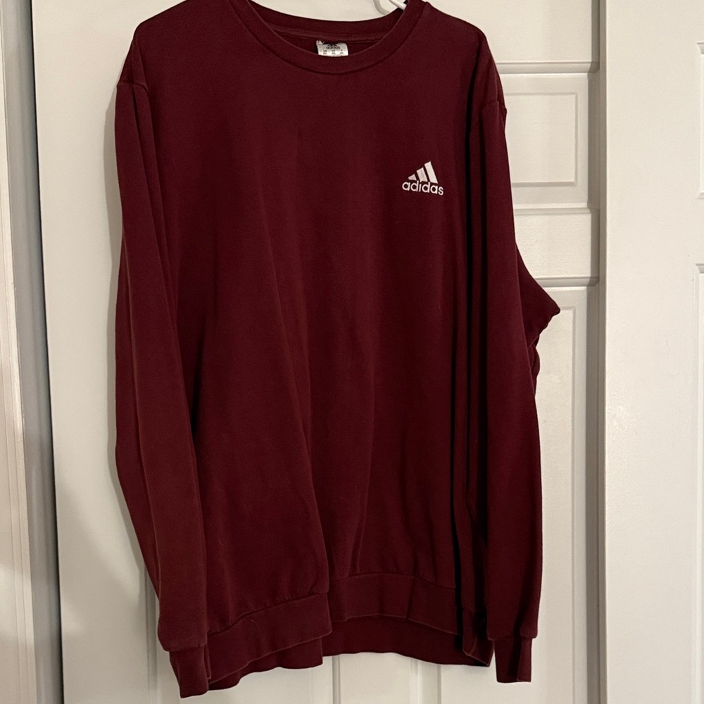 Adidas Men's Deep Red Crewneck Sweater